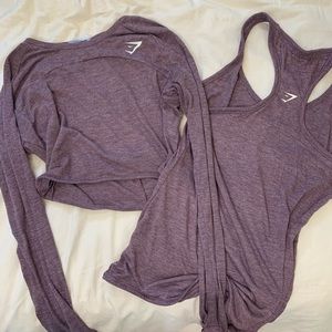 GYMSHARK tank and long sleeve set